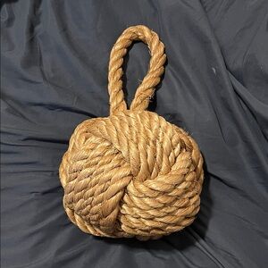 Serena & Lily Braided Rope Knot Doorstop in Tan